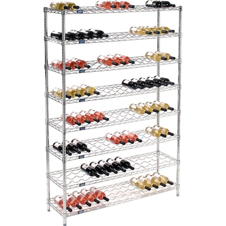Nexel Wine Bottle Rack, 104 Bottle 48inW x 14inD x 74inH, Chrome 797149